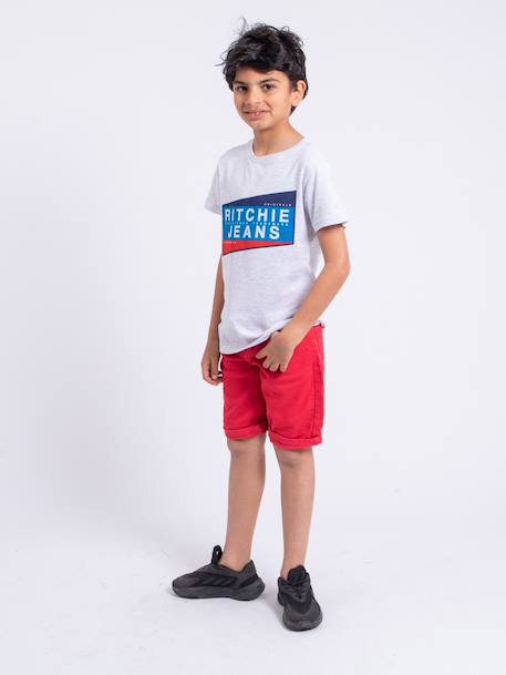 T-shirt manches courtes col rond pur coton noblake garçon Blanc+Gris clair+Noir 8 - vertbaudet enfant 