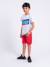 T-shirt manches courtes col rond pur coton noblake garçon Blanc+Gris clair+Noir 8 - vertbaudet enfant 