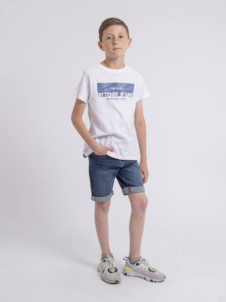 T-shirt col rond pur coton notelox garçon Blanc+Jaune+Rouge 4 - vertbaudet enfant 