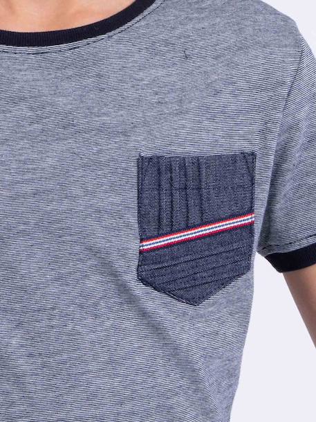 T-shirt manches courtes col rond pur coton nabastil garçon Bleu marine 3 - vertbaudet enfant 