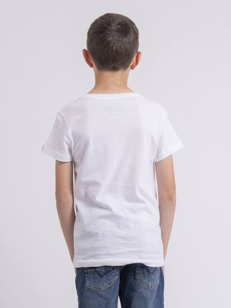 T-shirt col rond niroulio garçon Blanc+Kaki+Rouge 2 - vertbaudet enfant 