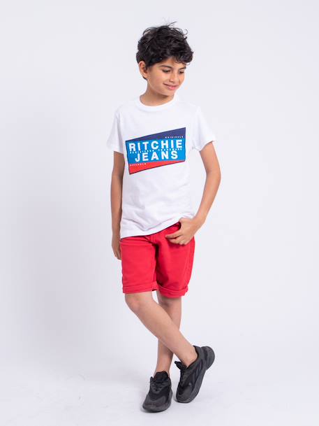 T-shirt manches courtes col rond pur coton noblake garçon Blanc+Gris clair+Noir 4 - vertbaudet enfant 