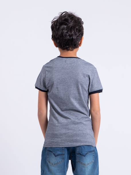T-shirt manches courtes col rond pur coton nabastil garçon Bleu marine 2 - vertbaudet enfant 