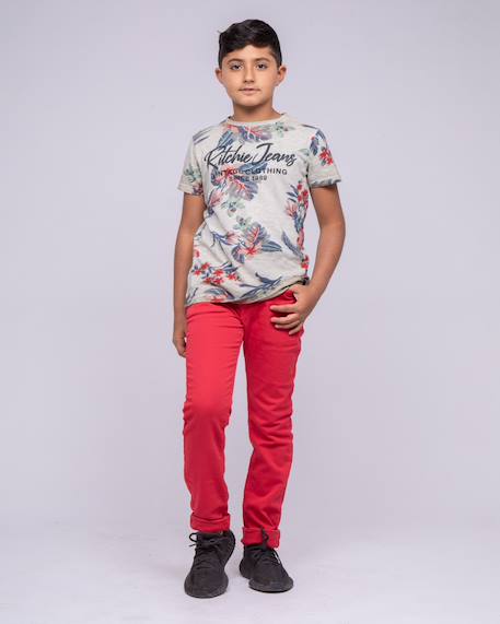 Pantalon chino candelo garçon Beige+Bleu marine+Kaki+Rouge 16 - vertbaudet enfant 
