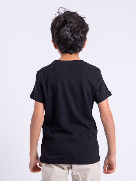 T-shirt manches courtes col rond pur coton nabojan garçon Noir+Rouge 2 - vertbaudet enfant 