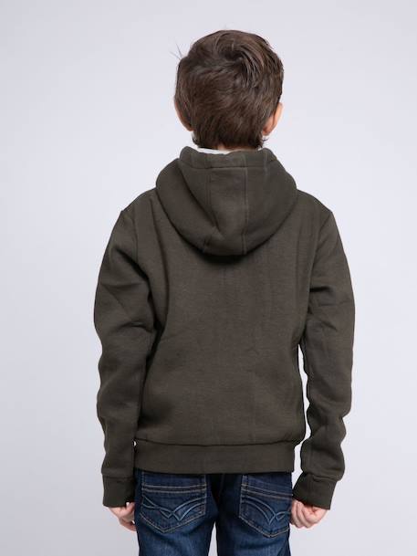 Sweat zippé capuche wamin garçon Beige+Gris clair+Kaki+Vert+Violet 10 - vertbaudet enfant 