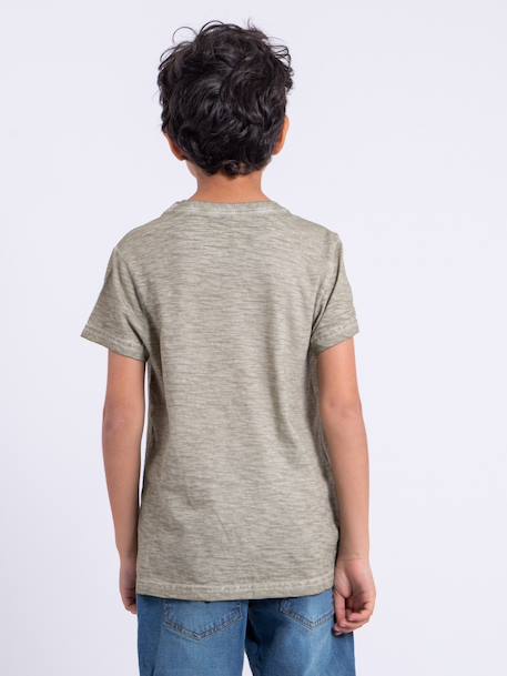 T-shirt manches courtes col rond pur coton noumarty garçon Beige+Gris 2 - vertbaudet enfant 