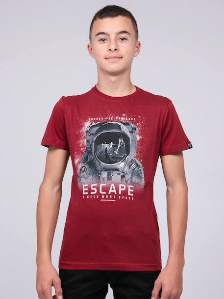 T-shirt col rond pur coton jooster garçon Bordeaux+Kaki 1 - vertbaudet enfant 