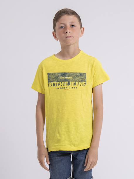 T-shirt col rond pur coton notelox garçon Blanc+Jaune+Rouge 5 - vertbaudet enfant 