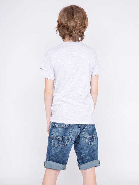 T-shirt col rond motifs nadimo garçon Gris clair 2 - vertbaudet enfant 