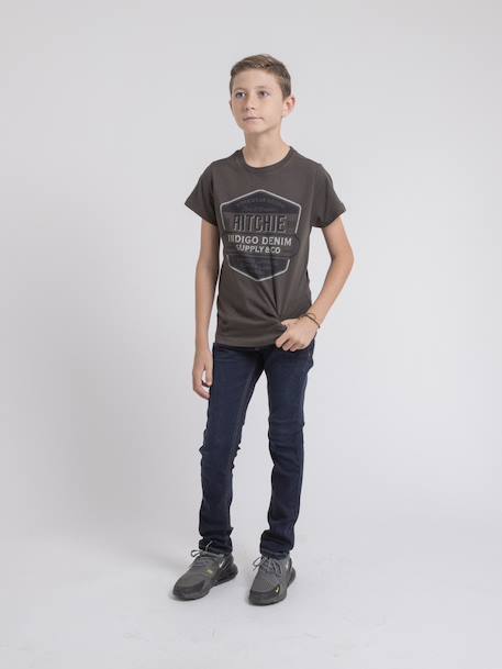 T-shirt col rond pur coton jagny garçon Bleu marine+Cognac+Gris 12 - vertbaudet enfant 