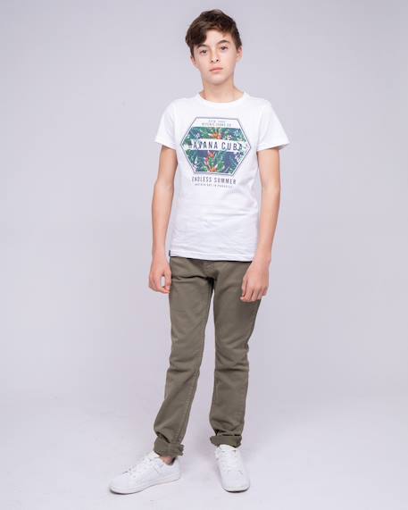 Pantalon chino candelo garçon Beige+Bleu marine+Kaki+Rouge 12 - vertbaudet enfant 