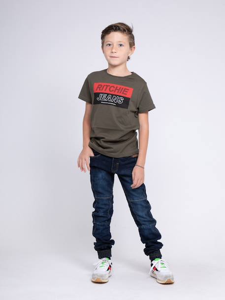 T-shirt col rond pur coton jadamix garçon Gris+Kaki+Noir 8 - vertbaudet enfant 