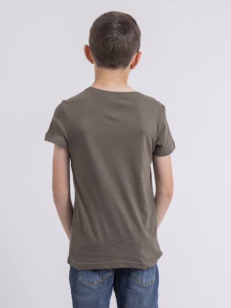T-shirt col rond niroulio garçon Blanc+Kaki+Rouge 6 - vertbaudet enfant 