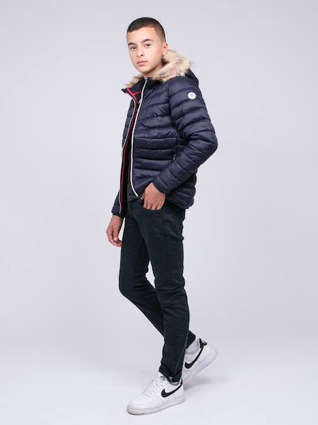 Doudoune capuche ziltou garçon Bleu marine+Kaki 4 - vertbaudet enfant 
