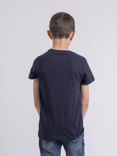 T-shirt col rond pur coton numatis garçon Bleu marine+Camel+Vert 2 - vertbaudet enfant 