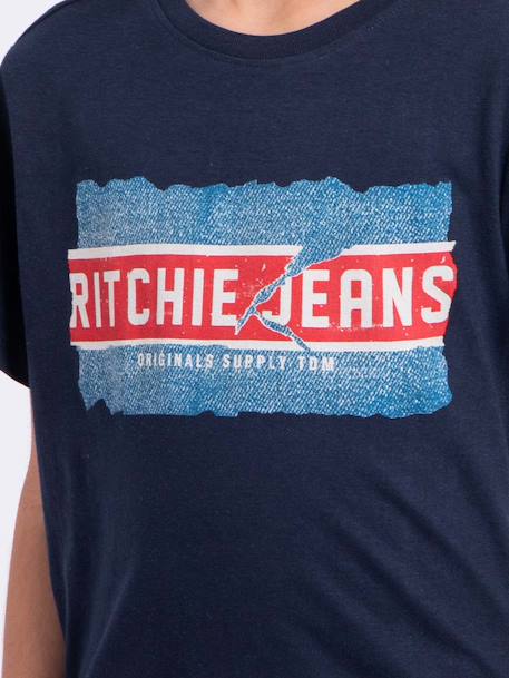 T-shirt manches courtes col rond pur coton nipeter garçon Blanc+Bleu marine+Jaune 7 - vertbaudet enfant 