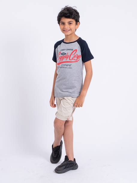 T-shirt manches courtes col rond pur coton nechin garçon Bleu marine+Rouge+Vert 4 - vertbaudet enfant 