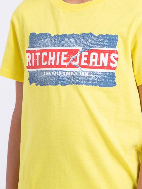 T-shirt manches courtes col rond pur coton nipeter garçon Blanc+Bleu marine+Jaune 11 - vertbaudet enfant 