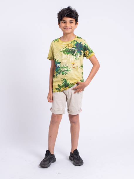 T-shirt manches courtes col rond pur coton nabane garçon Beige+Jaune+Kaki 8 - vertbaudet enfant 