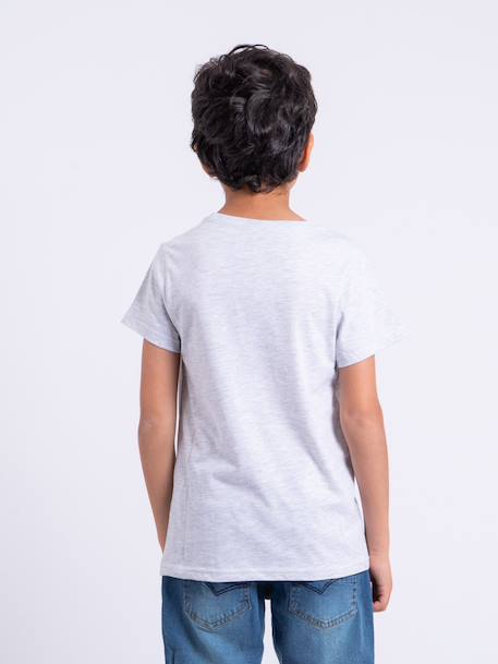 T-shirt manches courtes col rond pur coton nuplaton garçon Bleu marine+Gris clair+Kaki 2 - vertbaudet enfant 