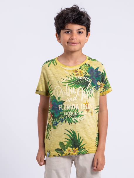 T-shirt manches courtes col rond pur coton nabane garçon Beige+Jaune+Kaki 5 - vertbaudet enfant 