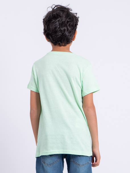 T-shirt manches courtes col rond pur coton numadoc garçon Jaune+Vert 6 - vertbaudet enfant 