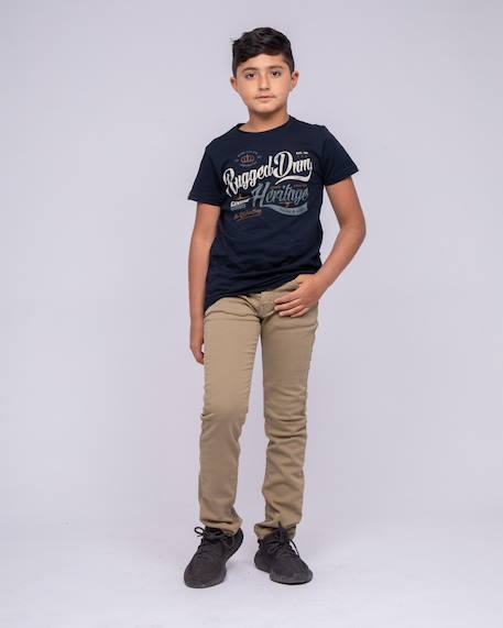 Pantalon chino candelo garçon Beige+Bleu marine+Kaki+Rouge 4 - vertbaudet enfant 