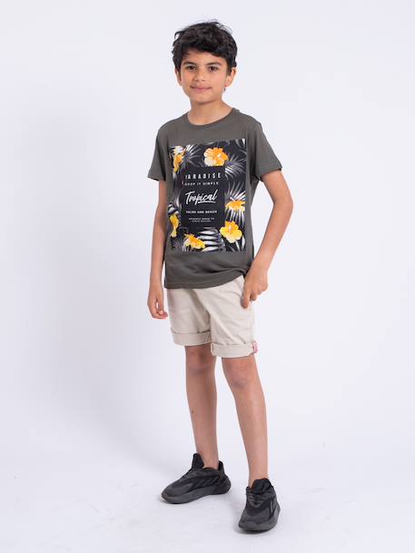 T-shirt manches courtes col rond pur coton noctavio garçon Gris+Kaki+Rouge 8 - vertbaudet enfant 