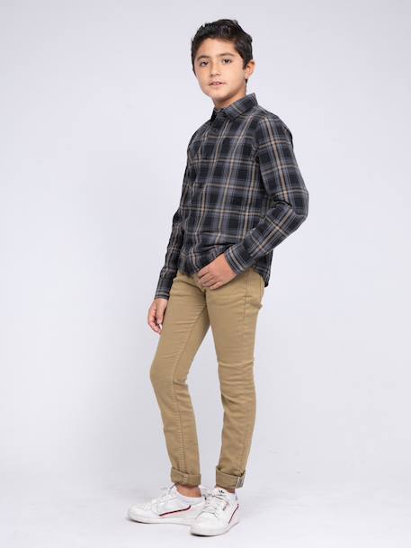 Pantalon 5 poches vaas garçon Beige+Bleu marine+Bordeaux+Kaki+Marron+Rouge brique+Vert 4 - vertbaudet enfant 