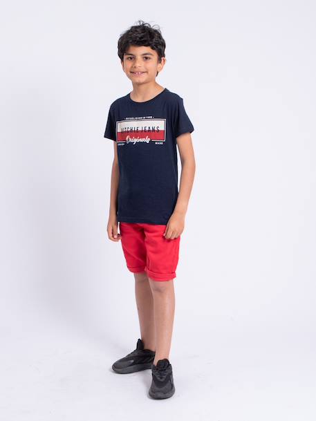 T-shirt manches courtes col rond pur coton nomary garçon Blanc+Jaune+Rouge 12 - vertbaudet enfant 