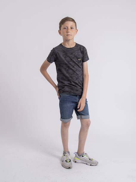 T-shirt col rond nilimour garçon Gris+Kaki 4 - vertbaudet enfant 