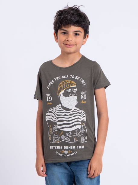 Garçon-T-shirt manches courtes col rond pur coton nuplaton garçon