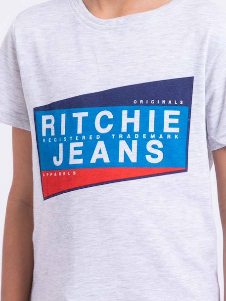 T-shirt manches courtes col rond pur coton noblake garçon Blanc+Gris clair+Noir 7 - vertbaudet enfant 