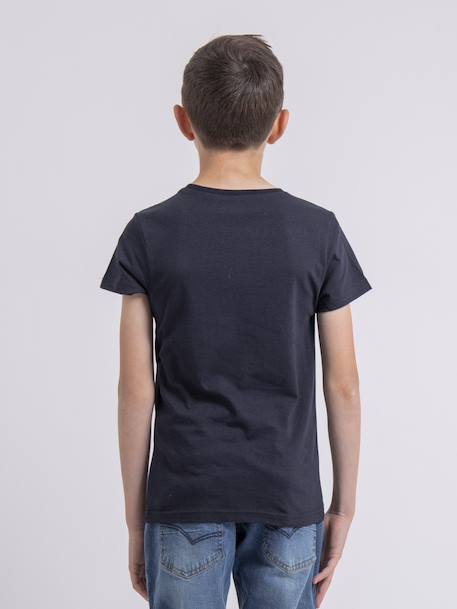 T-shirt col rond pur coton neverso garçon Bleu marine+Kaki+Rouge 2 - vertbaudet enfant 