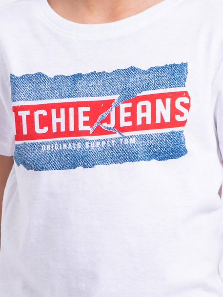 T-shirt manches courtes col rond pur coton nipeter garçon Blanc+Bleu marine+Jaune 3 - vertbaudet enfant 