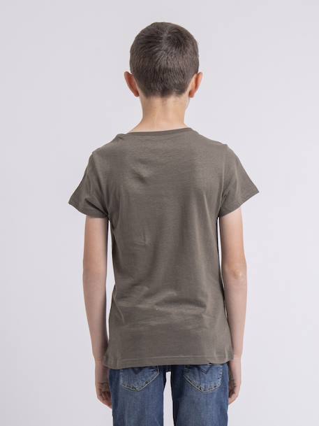 T-shirt col rond pur coton neverso garçon Bleu marine+Kaki+Rouge 6 - vertbaudet enfant 