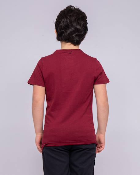 T-shirt col rond pur coton nobelix garçon Bordeaux 2 - vertbaudet enfant 