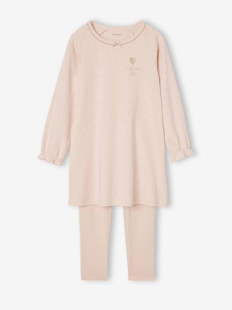 Lot de 2 pyjamas chemises de nuit + leggings fille rose pâle 2 - vertbaudet enfant 