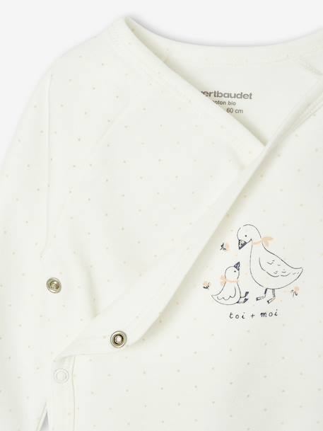 Brassière naissance imprimée ouverture devant écru+vert d'eau 2 - vertbaudet enfant 