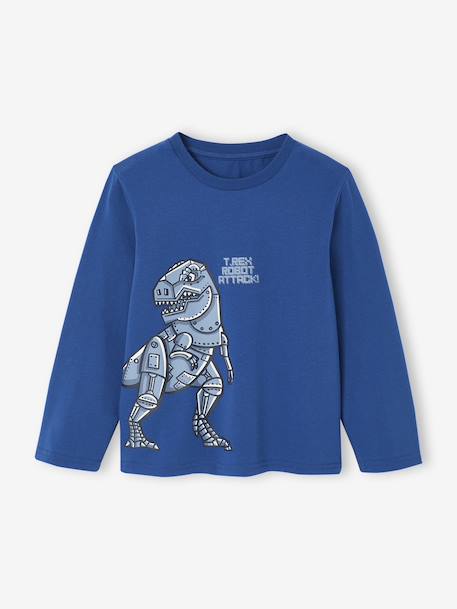 Pyjama Garçon Flanelle Imprimé Dinosaures marine 2 - vertbaudet enfant 