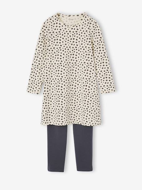 Lot de 2 pyjamas chemises de nuit legging léopard écru 4 - vertbaudet enfant 
