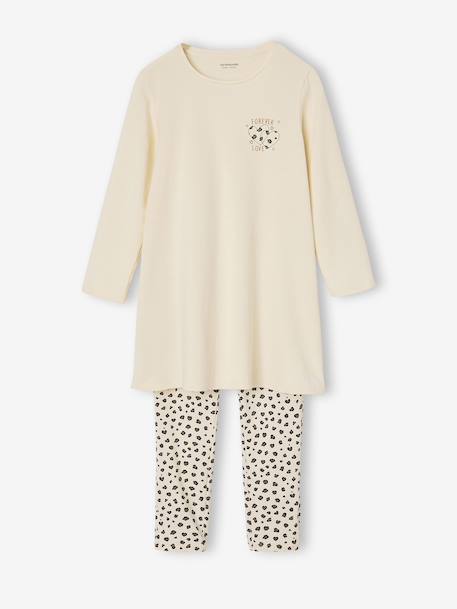 Lot de 2 pyjamas chemises de nuit legging léopard écru 2 - vertbaudet enfant 