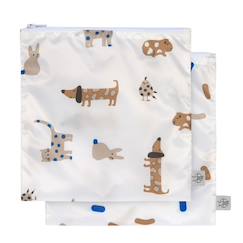Puériculture-Lot de 2 pochettes à snack chat royal bleu