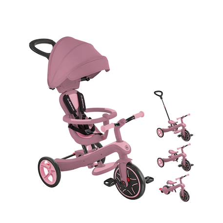 Tricycle explorer 4en1 évolutif essential Rose berry+Vert pistache 2 - vertbaudet enfant 