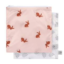 Puériculture-Lot de 2 pochettes à snack little forest lapin
