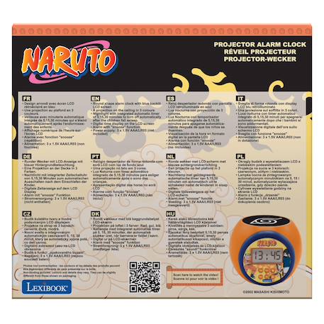 Réveil projecteur Naruto avec minuteur, fonction alarme et répétition, veilleuse avec minuterie MULTICOLORE 4 - vertbaudet enfant 