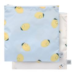 Puériculture-Repas-Vaisselle, coffret repas-Lot de 2 pochettes à snack happy fruits citron