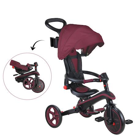 Tricycle explorer 4-en-1 évolutif et pliable Rouge bordeaux 2 - vertbaudet enfant 