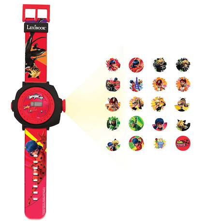 Montre digitale avec projection Miraculous,  bracelet ajustable écran avec 20 Projections Rouge 1 - vertbaudet enfant 